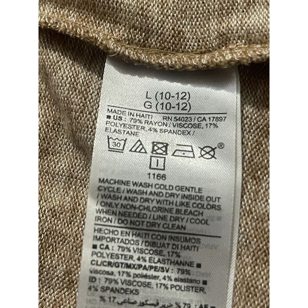 Old Navy Girls Sweater Sz Large Sz 10-12 Rock Crystal Brown Long Sleeve Crew